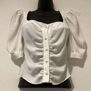 TopShop Ivory Flounce sleeves Blouse. Romantic Fairy style Blouse